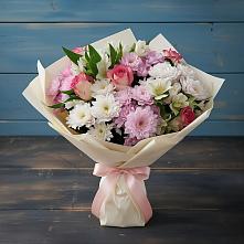 Букет цветов из:  Хризантемы, Альстромерии и Розы в Агрызе